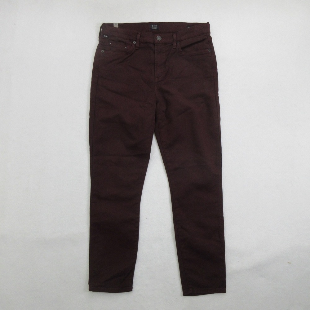 Citizens of Humanity Women's Jeans 28 Rocket Crop High Rise Skinny Burgundy Red